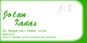 jolan kadas business card